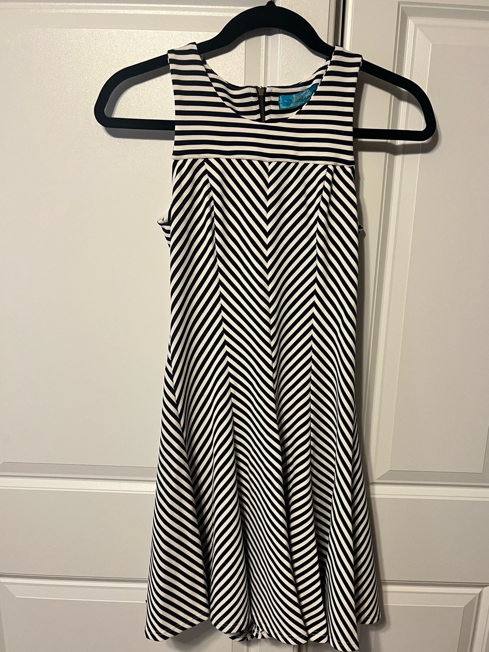 Blue  & White Striped A-Line Dress size small